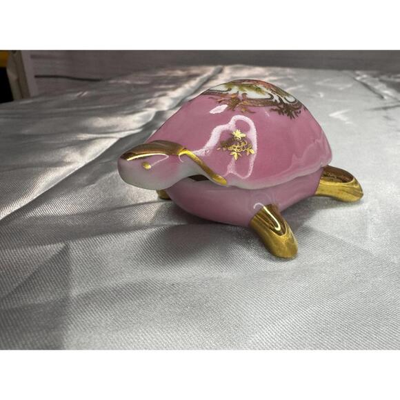 Pink & Gold Vintage Limoges Turtle Trinket Box - Picture 7 of 7